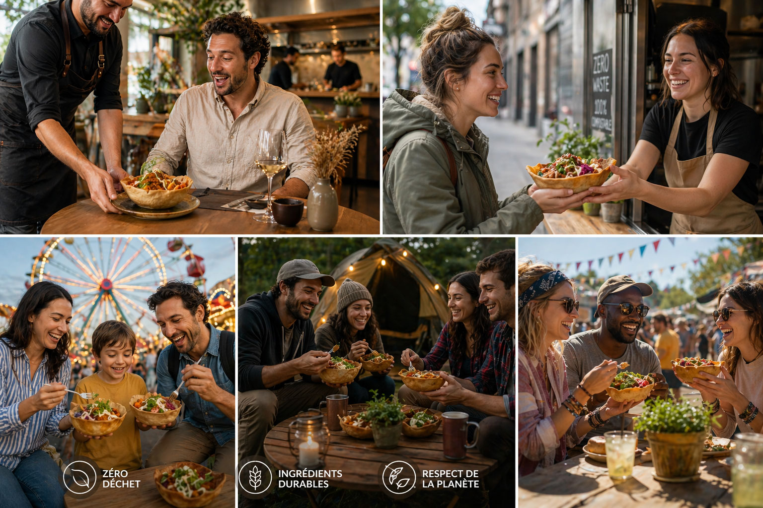 contenants comestibles pour événements et restauration